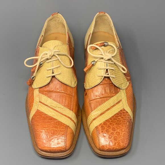 *RARE* David Eden Exotic Crocodile & Lizard / Assymetric Accent Upper, Men’s 8.5 - Picture 3 of 14